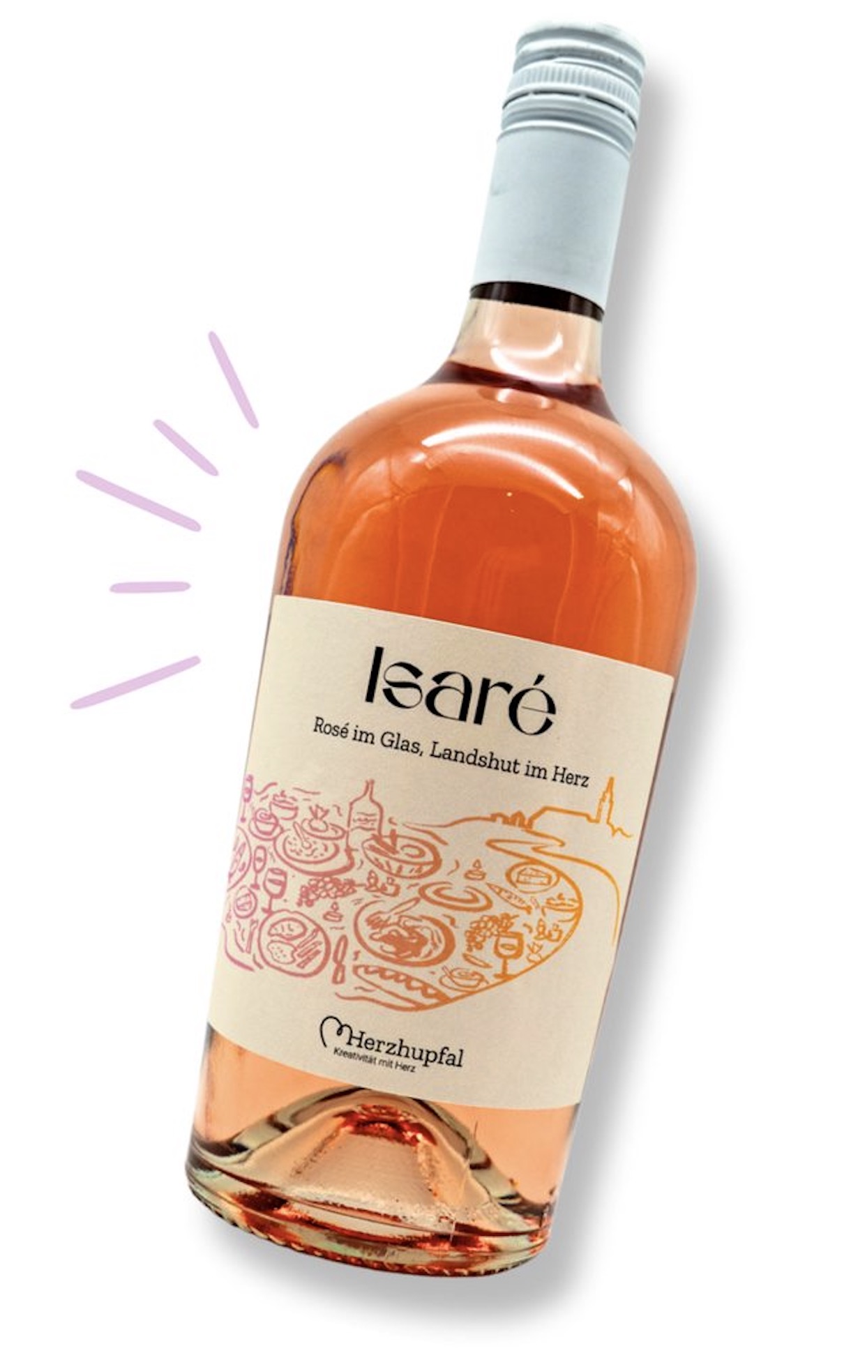 Freigestellte Flasche des Roséweins Isaré