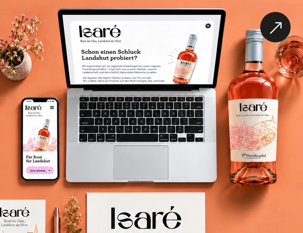 Branding für Isaré – Etikett, Website und Visitenkarten von Herzhupfal